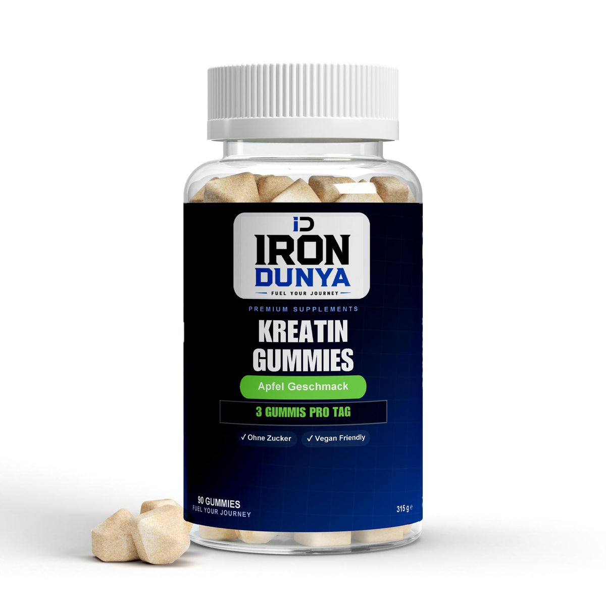 CLEARANCE SALE -70%: Creatine Gummies Apple - 90 pcs. (Best before 01/27)