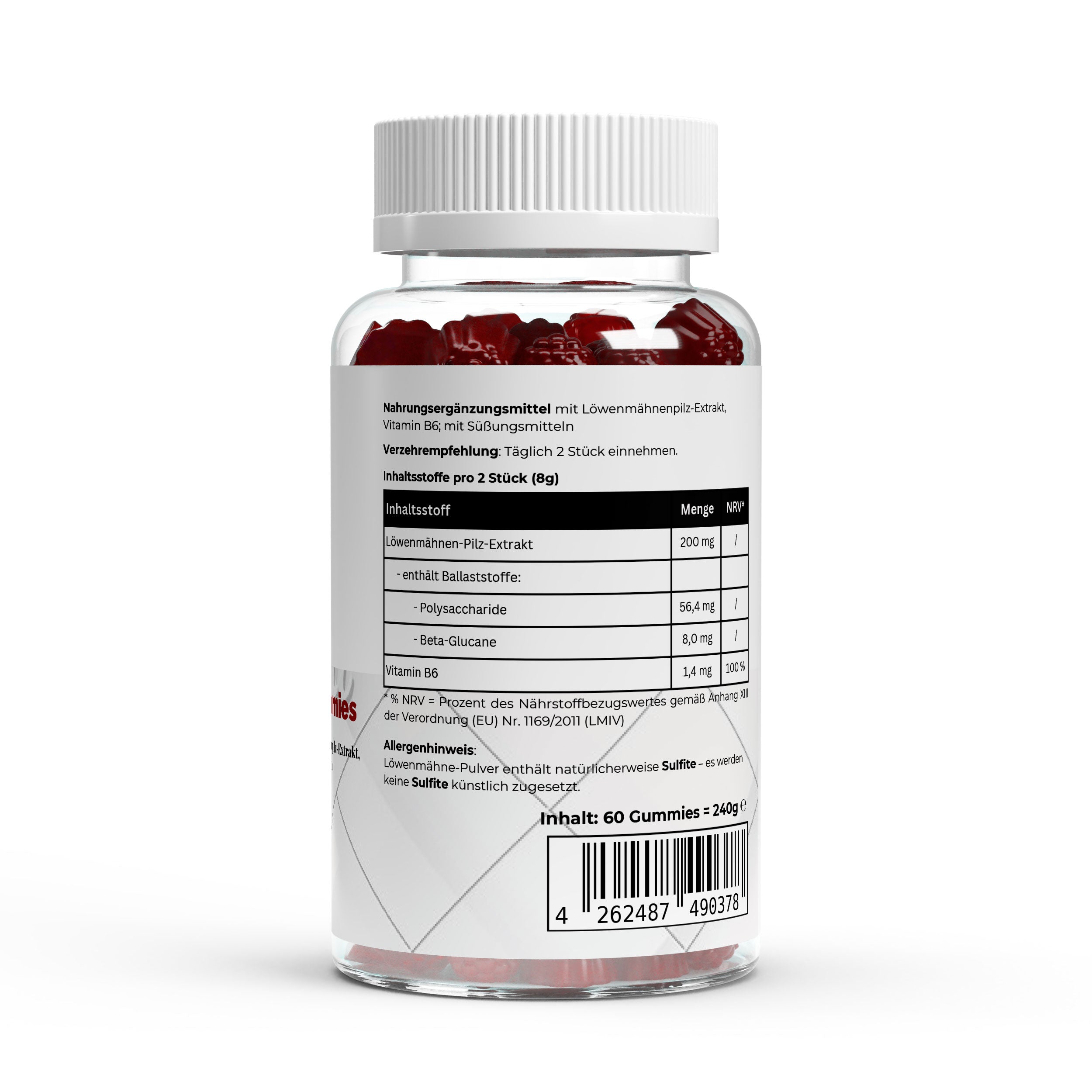 Lion's Mane + Vitamin B6 Gummies - 60 pcs.